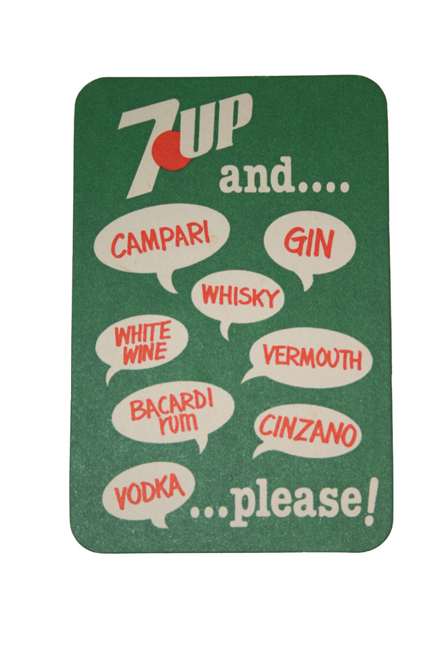 Beermats 7up and Campari Gin Whisky White Wine Vermouth Bacardi Rum Cinzano Vodka Please coaster