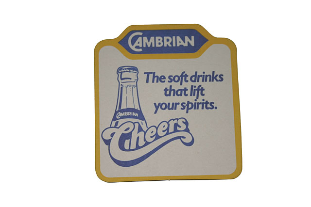 Beermats Cambrian Soft Drinks beermat The soft drink that lifts your spirits Cheers