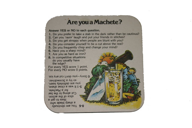 Beermats Smirnoff Vodka Machete recipe  revserseAre you a Machete quiz