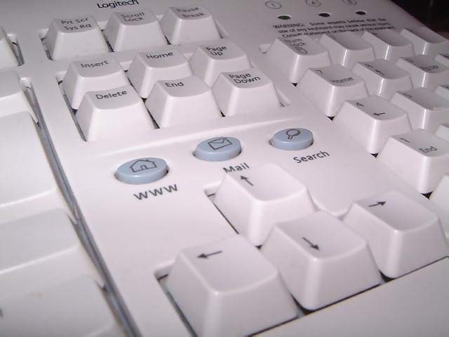 Computers Internet keyboard view of control and arrow keys