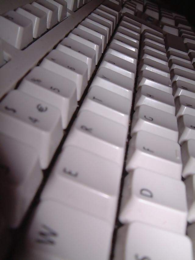 Computers View along qwerty keyboard