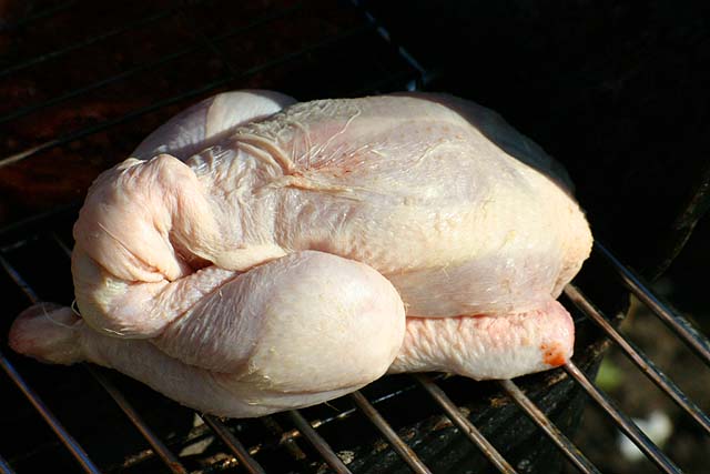 Food Raw chicken about to be cooked on a barbecue