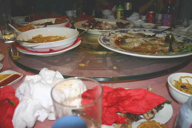 Food The remnants of a Chinese banquet