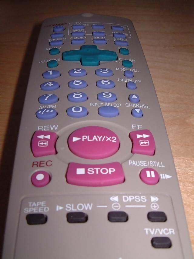 Household VCR Video Cassette Recorder Remote Control Unit