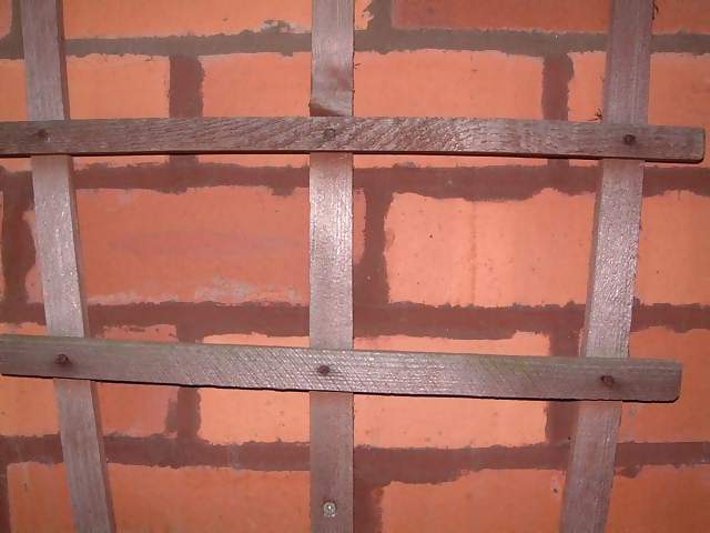 Miscellaneous View of wooden trellis against brickwork