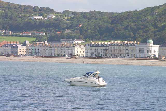 Vehicles Pleasure boat in the bay at Llandudno